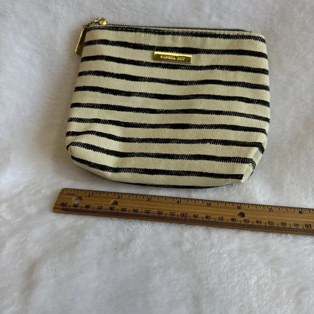 SOPHIA JOY Makeup Cosmetic Zipper Bag Stripes Travel Purse Organizer‎